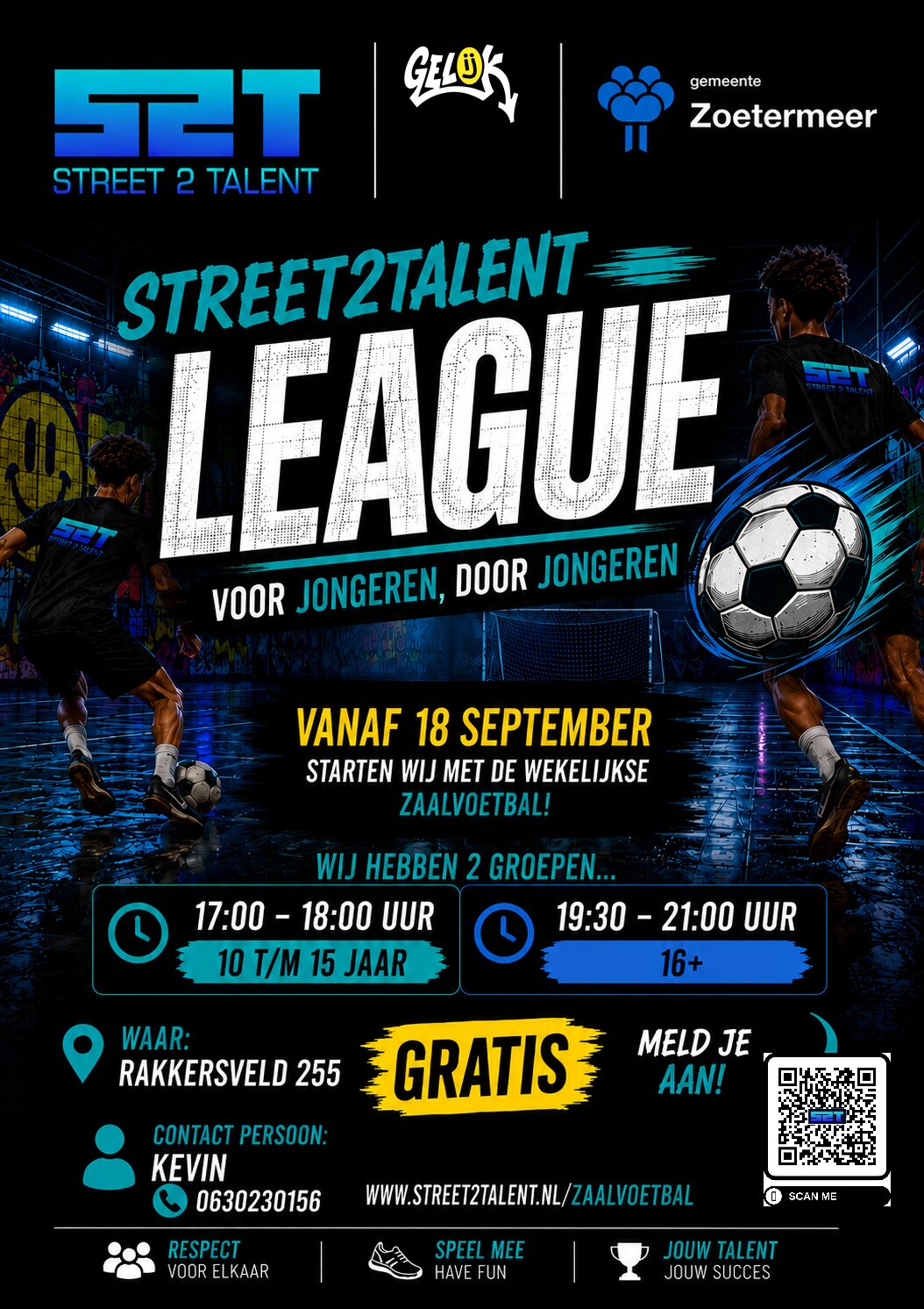 Poster Street2Talent League zaalvoetbal